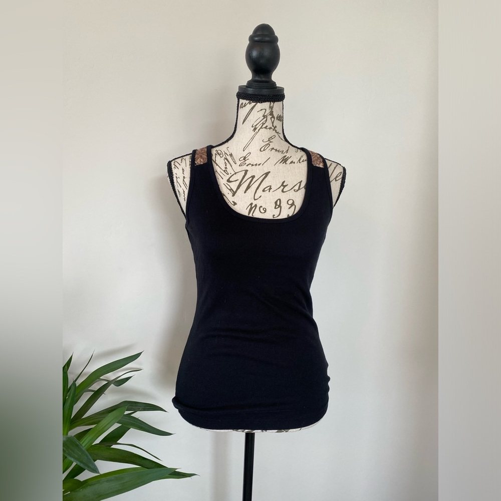 Lascana Black and Rose Gold Tank Top